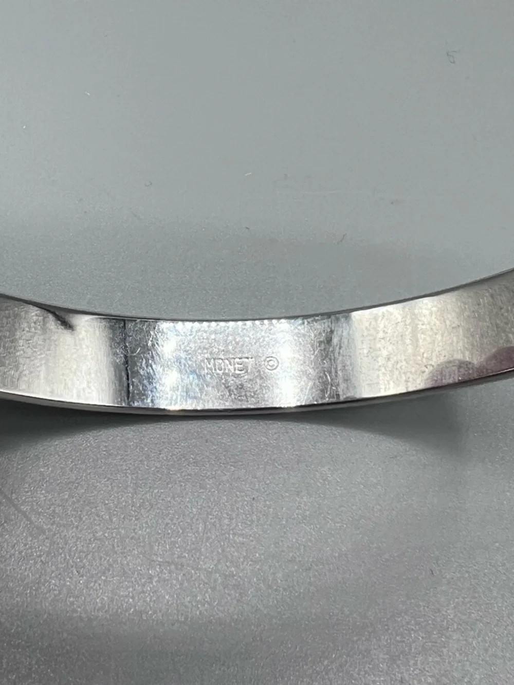 Vintage Monet Silver-tone Brushed Textured Shiny Etched Stars Bracelet